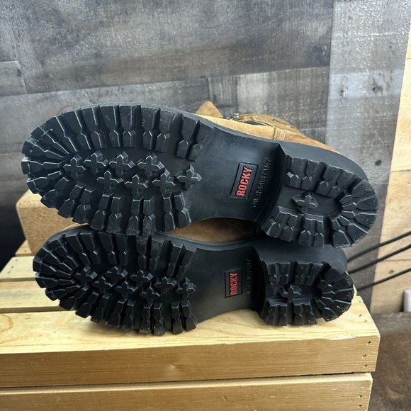 ROCKY Brown Tassle Insulated Waterproof Work Boot Mens Size 8 Wide - Picture 6 of 7